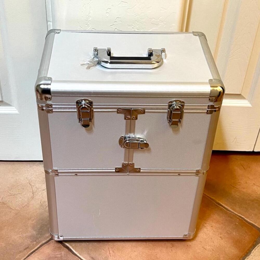 Professional Rolling Makeup Case - Silver - image 2